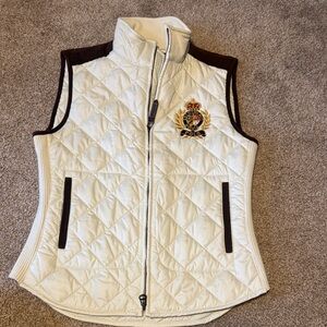 Polo by Ralph Lauren Ivory Quilted Vest with Emblem